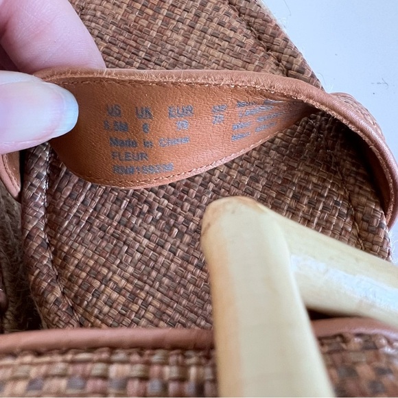 J. McLaughlin Fleur Cuoio Bamboo Buckle Espadrille Platform Slip on Wedge Sandal - Picture 9 of 12